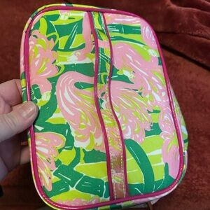 Lilly Pulitzer Pink and Green Cosmetic Bag train case